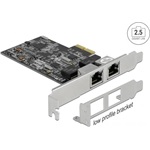 Delock RTL8125 2,5Gb/s PCIe x2 Dual RJ45 hálózati adapter low profile