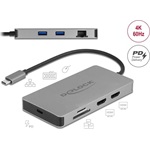 Delock 8-port 85W USB-C dokkoló szürke