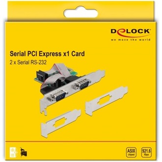 Delock 90046 Serial RS-232 2-port PCIe x1 bővítőkártya