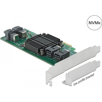 Delock 90585 4-port SFF-8643 NVMe PCIe x8 bővítőkártya szürke