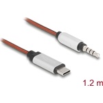 Delock AUX kábel USB Type-C  dugós sztereó csatlakozóval 3,5 mm 4 tűs 1,2 m