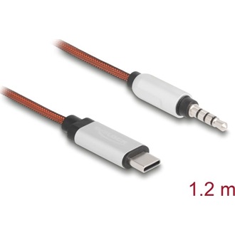 Delock AUX kábel USB Type-C  dugós sztereó csatlakozóval 3,5 mm 4 tűs 1,2 m