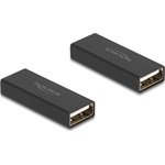 Delock USB-A 2.0 -> USB-A 2.0 F/F adapter fekete