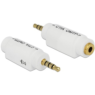 Delock Jack stereo 3,5mm (4pin) M/F adapter (changes pin assignment) fehér