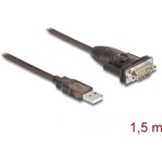 Delock USB-A 2.0 -> Serial RS-232 DB9 M/M adatkábel 1.5m barna