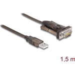 Delock USB-A 2.0 -> Serial RS-232 DB9 M/M adatkábel 1.5m barna