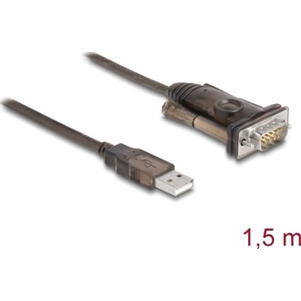 Delock USB-A 2.0 -> Serial RS-232 DB9 M/M adatkábel 1.5m barna