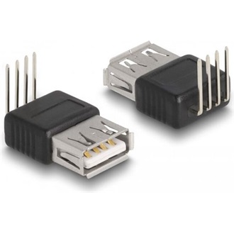 Delock USB-A 2.0 -> forrfül csatlakozó dugó fekete 90°
