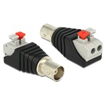 Delock BNC -> Terminal block 2pin F/F adapter fekete