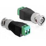 Delock BNC -> Terminal block 2pin M/F adapter fekete