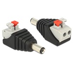 Delock DC 5,5x2,1mm -> Terminal block 2pin M/F adapter fekete