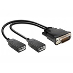 Delock DMS-59 -> 2db Displayport M/F video jelkábel 0.25m fekete