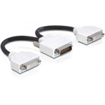 Delock DMS-59 -> 2db DVI-I M/F adapter 0.2m fekete