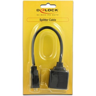 Delock DVI-D -> 2db HDMI M/F adapter 2m fekete