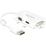 Delock Displayport -> VGA HDMI DVI-D M/F adapter passzív fehér