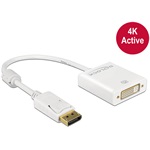 Delock DisplayPort 1.2 -> DVI-D M/F aktív adapter 0.2m fehér