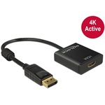 Delock DisplayPort 1.2 -> HDMI M/F aktív adapter 0.2m fekete