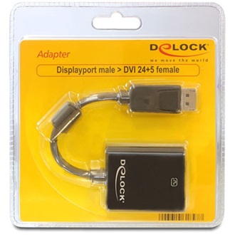 DELOCK Displayport -> DVI-I M/F adapter fekete