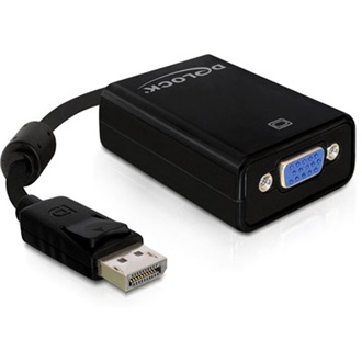 DELOCK Displayport -> VGA M/F konverter fekete