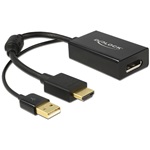 Delock HDMI -> Displayport 1.2 M/F adapter fekete