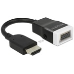 Delock HDMI -> VGA Jack stereo 3,5mm M/F adapter 0.15m fekete