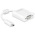 Delock HDMI micro D -> VGA Jack stereo 3,5mm M/F adapter 0.17m fehér