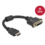 Delock HDMI 1.4 -> DVI-I M/F adapter 0.2m fekete