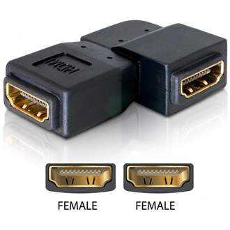 Delock HDMI F/F adapter 90°-os bal fekete