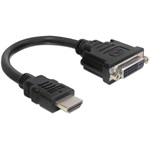 Delock HDMI -> DVI-D M/F adapter 0.2m fekete