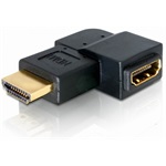 Delock HDMI M/F adapter 90° bal fekete