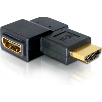 Delock HDMI M/F adapter 90°jobb fekete