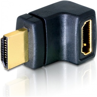 Delock HDMI M/F adapter 90° fel fekete