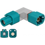 Delock HSD Z -> HSD Z M/F adapter kék 90°