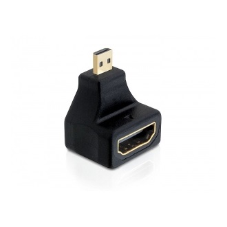 Delock HDMI micro D Ethernet -> HDMI M/F adapter 90°-os fekete