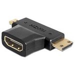 Delock HDMI micro D HDMI mini C -> HDMI M/F adapter fekete