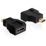 Delock HDMI micro D -> HDMI mini C M/F adapter fekete