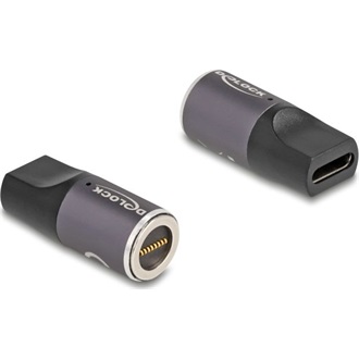 Delock magnetic 8pin -> USB-C M/F adapter fekete-szürke
