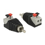 Delock RCA -> Terminal block 2pin M/F adapter fekete