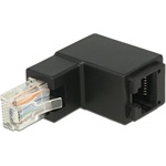 Delock RJ45 CAT6 UTP M/F adapter fekete 90°
