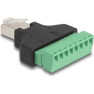 Delock RJ45 -> Terminal block 8pin M/F adapter fekete