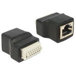 Delock RJ45 -> Terminal block 8pin F/F adapter fekete