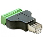 Delock RJ45 -> Terminal block 8pin M/F adapter fekete