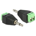 Delock Jack 3,5mm -> Terminal block 2pin M/F adapter fekete