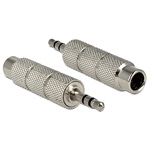 Delock Jack stereo 6,3mm -> Jack stereo 3,5mm F/M adapter fém
