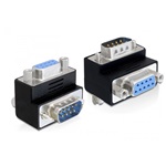 Delock Sub-D 9pin M/F adapter 90° fekete