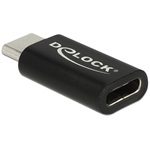 Delock USB-C - USB-C M/F adapter fekete port saver