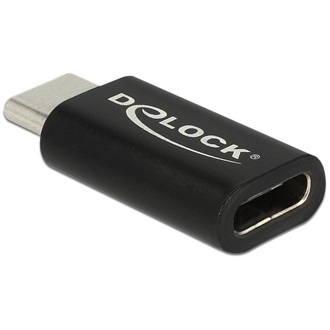 Delock USB-C - USB-C M/F adapter fekete port saver