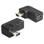 Delock USB-B 2.0 mini - USB-B 2.0 mini M/F adapter fekete 90°