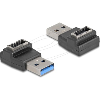 Delock Adapter USB 10 Gbps A-típusú USB csatlakozó   E-típusú A kulcs csatlakozó, fekete színű
