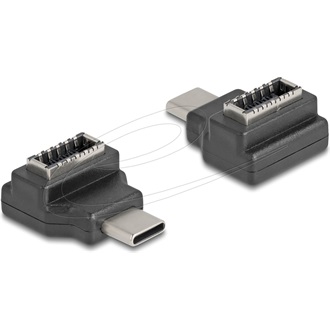 Delock Adapter USB 10 Gbps USB Type-C  csatlakozó   E-típusú A kulcs csatlakozó, fekete színű